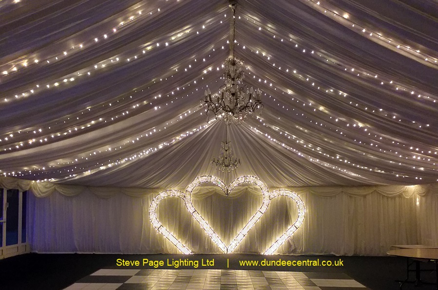 heart shaped fairylight wedding arch hire